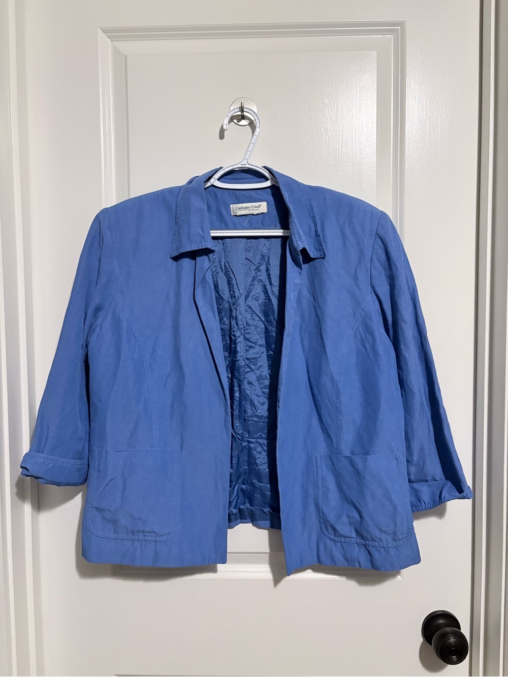 Coldwater Creek Vintage Blue Open-Front Lightweight Women's Jacket